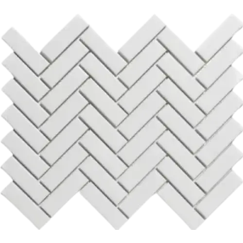 Witte keramische mozaïek tegels in herringbone patroon voor PAHG100 Extra Wit Glossy