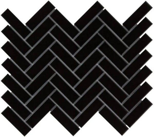 Black glossy herringbone tile mosaic voor PAHG915 Black Glossy badkamer of muur