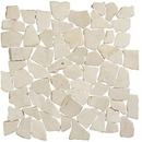 Mosaic van rommelige, crème stenen in Palladiana Biancone 30x30 cm