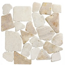 Broken off-white marble pieces in a mosaic for Palladiana BIG Mix 50x50