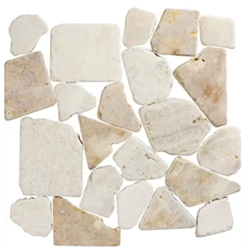 Broken off-white marble pieces in a mosaic for Palladiana BIG Mix 50x50