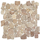 Mosaic van onregelmatige beige en tan stenen in Palladiana Coco Brown 30x30 cm