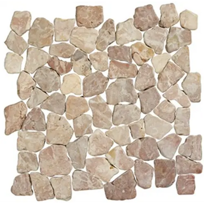 Mosaic van onregelmatige beige en tan stenen in Palladiana Coco Brown 30x30 cm