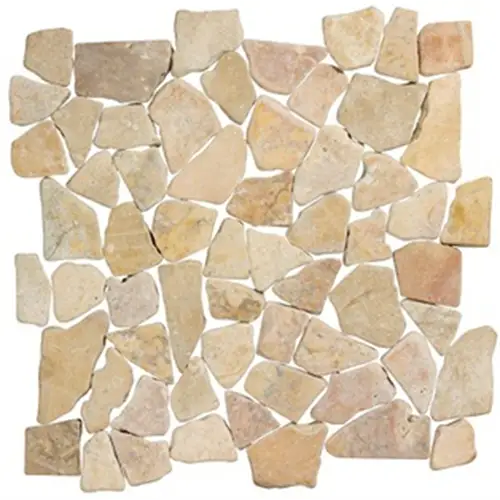 Mosaic van onregelmatige beige en crème stenen; Palladiana Monte Rosa 30x30 cm