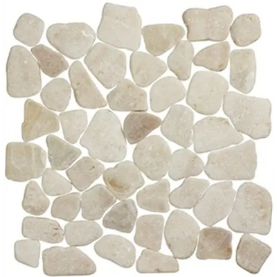 Palladiana Onix 30x30 cm met witte rivierstenen in een mozaïekpatroon