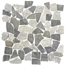 Mosaic van onregelmatige grijze en witte stenen in Palladiana Perla Grey/Silva Grey 30x30