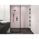 Moderne inloopdouche met zwarte frame en textuur, PAP1C72 roze glanzend