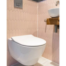 Wandtoilet met gesloten deksel in PAP1C72 roze glanzend design