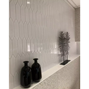Witte geometrische hexagonale wandtegels met langwerpige vormen van PAPIC12 White Glossy