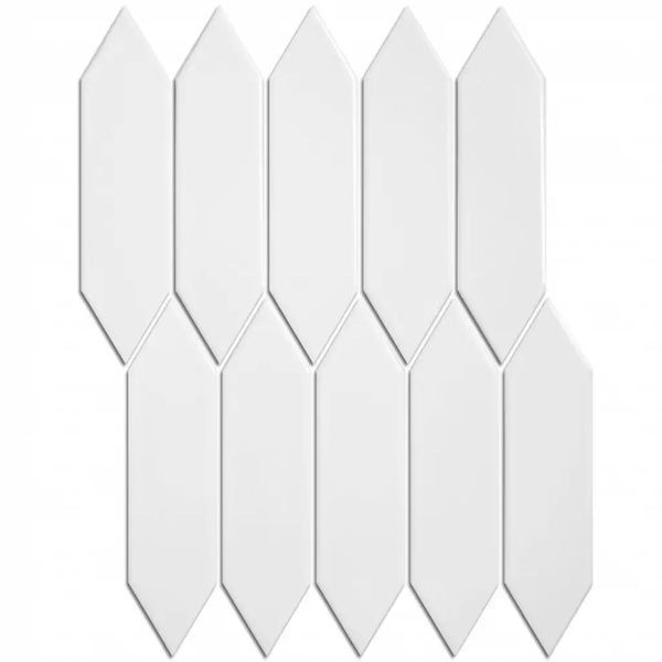 Witte picket fencepanelen in geometrisch patroon voor PAPIC12 White Glossy