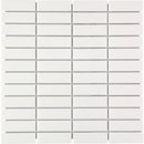 Witte glanzende mozaïektegels PARG100 Extra White Glossy met lichtgrijze voeglijnen