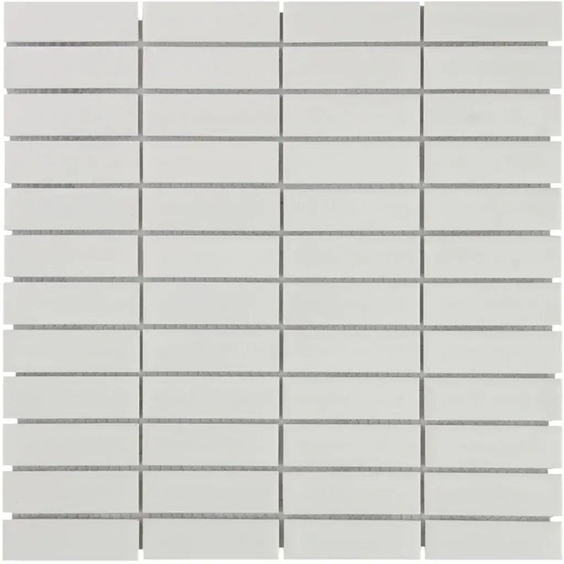 White matt mosaic tegel met gestapelde horizontale patroon voor PARM140 White Matt