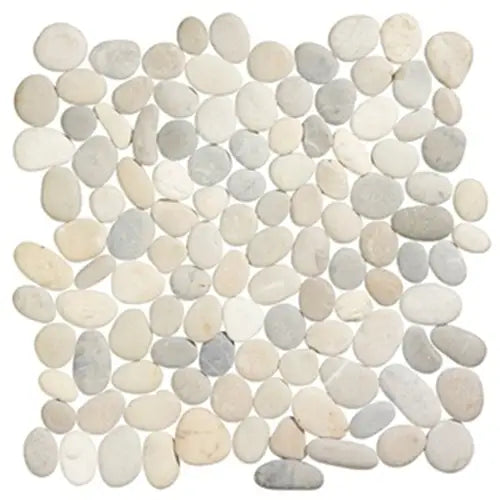 Smooth river rocks in a Pebbles Bali Cloud 30x30 cm mosaic design