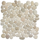 Smooth white river rocks in a pebble mosaic, perfect for Pebbles Crema 30x30 design