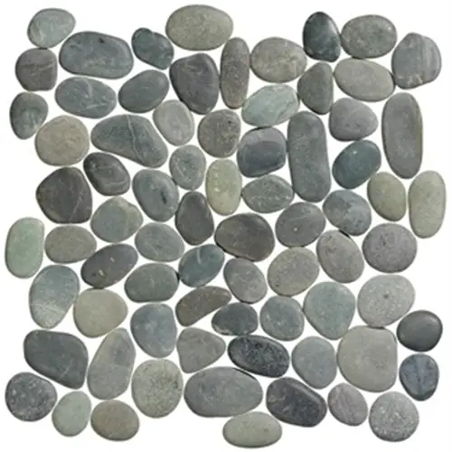 Smooth river rocks in a mosaic pattern for Pebbles Ocean Bleu 30x30 cm