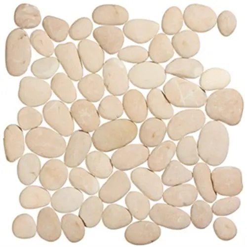 Collection van gladde beige rivierstenen in een patroon voor Pebbles Pink 30x30