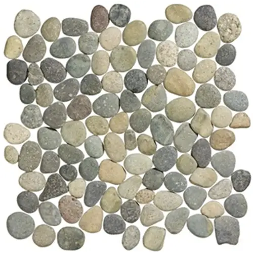 Mosaic van gladde rivierstenen in Pebbles Sumba Mixed 30x30 cm voor jouw decor