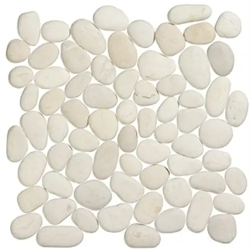 Mosaic van gladde witte rivierstenen in Pebbles White 30x30 cm