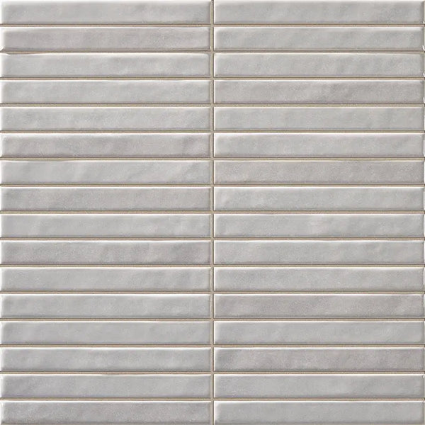 Rectangulaire witte tegelmozaïek Pencil Kromo Ash mozaiektegel 35x35cm