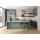 Moderne keuken met groot eiland en uniek licht, sage mozaiektegel 35x35cm