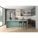 Moderne keuken eiland met teal facade van Pencil Kromo Sage mozaiektegel 35x35cm