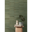 Groene Pencil Raku Emerald mozaiektegel 35x35cm met subtiele textuur