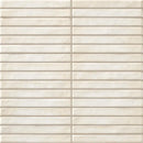 Off-white geglazuurde keramische Pencil Raku Pearl mozaiektegel 35x35cm met subtiele textuur