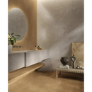 Ronde wandspiegel met zwevende plank, perfect voor Plein Air Beige 20x180 rett