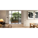 Stalen glazen schuifdeur met zwarte rasterlijnen, perfect voor Plein Air Damier 80x80