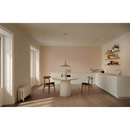 Ronde witte eettafel met cilindrische voet van Plein Air Nut 20x120 rett