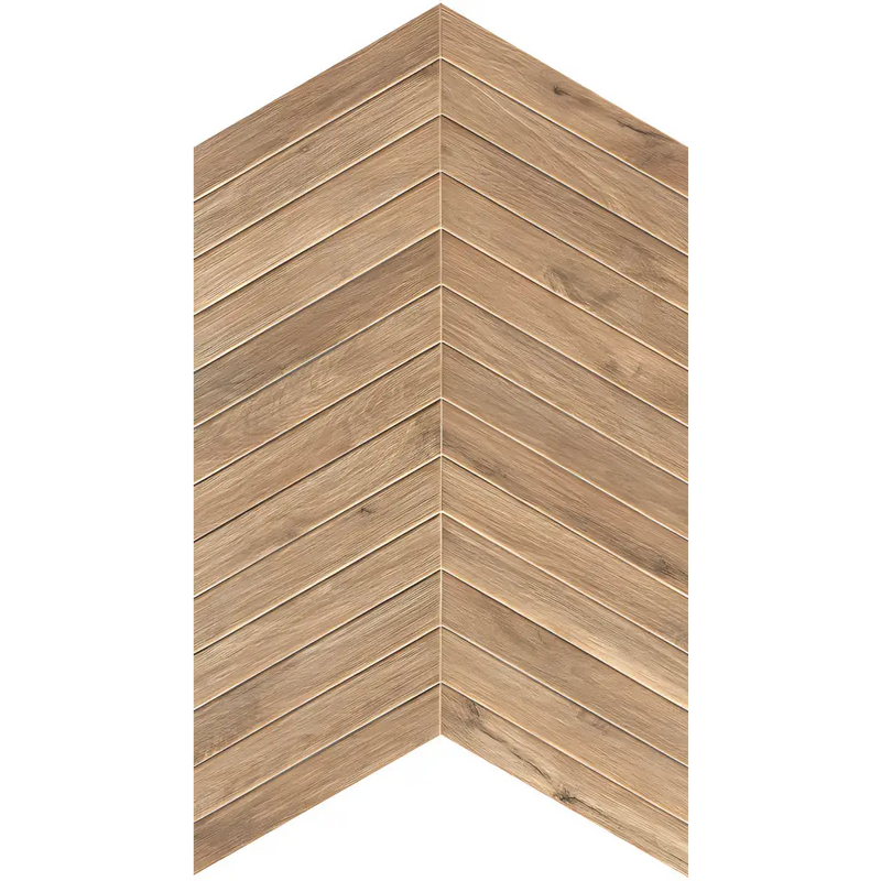 Plein Air Nut chevron houten vloerpanelen in een elegant patroon