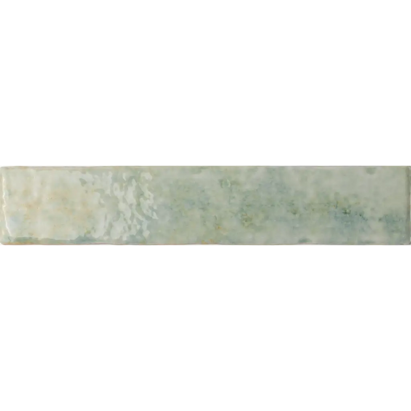 Lichtgroene tegel Potters Agave 5x25 met mooi aquarel effect en gemêleerd oppervlak