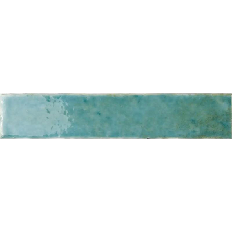Turquoise keramische tegel met glanzende afwerking uit de Potters serie