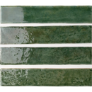 Prachtige collectie tegels met groene keramische tegel Potters Forest 5x25, handgemaakt