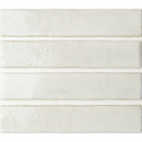 Witte keramische tegel Potters Swan 5x25 in horizontale rijen voor een stijlvolle look