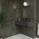 Moderne zwarte zwevende wastafel met wandkraan uit de Potters serie