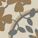 Decoratief bruin hartvormig bladpatroon met grijze kromme stelen voor een prachtige sfeer