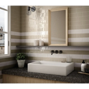 Witte rechthoekige wastafel op een donker stenen werkblad, Premium Countri Blanco 5x20 glans