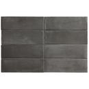 Donkere grijze keramische tegels in rijen, Premium Koko Black Hat 5x15 mat