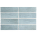 Lichte blauwe keramische tegels met witte voegen, Premium Koko Blue Grass 5x15 mat