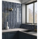 Navy blue verticale subwaytegels van Premium Koko Blue Night 5x15 glans voor moderne achterwand