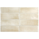 Crème kleurige keramische subwaytegels in horizontale rijen van Premium Koko Canvas 5x15