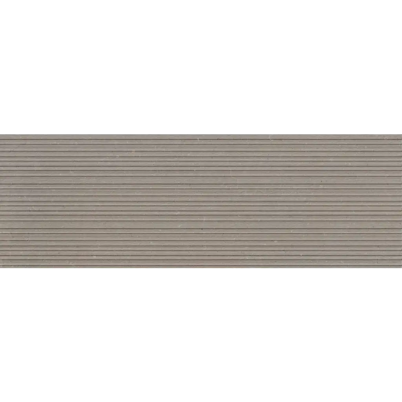Grijze rift greige duct wandtegel 30x90 met horizontale ribbels en textuur voor duct decor greige duct decor