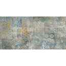 A rift rainbow vania decor 60x120 patchwork tegelmuur met vintage patronen in zachte blauwe, grijze en gouden tinten