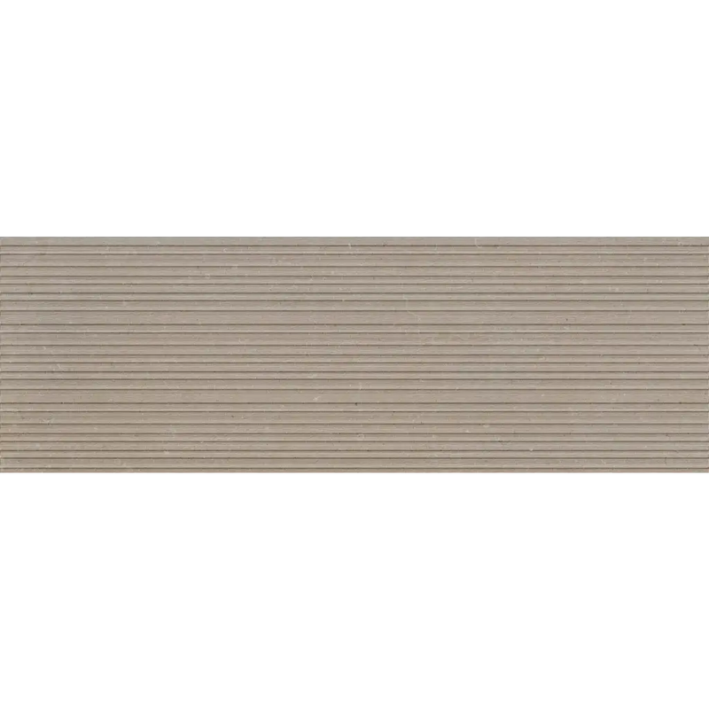 Beige rift sand duct decor wandtegel 30x90 met horizontale geribbelde lijnen voor stijlvolle wandbekleding