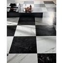 Checkered black and white marble floor with Roma Statuario mat 60x60 rett design