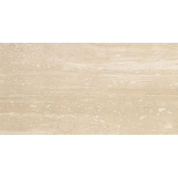 Creamkleurige Roma Travertino Matt 30x60 rett tegel met textuur en natuurlijke imperfecties