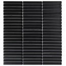 Zwarte matte glasmozaïektegels in een herhalend lineair patroon voor vloertegels