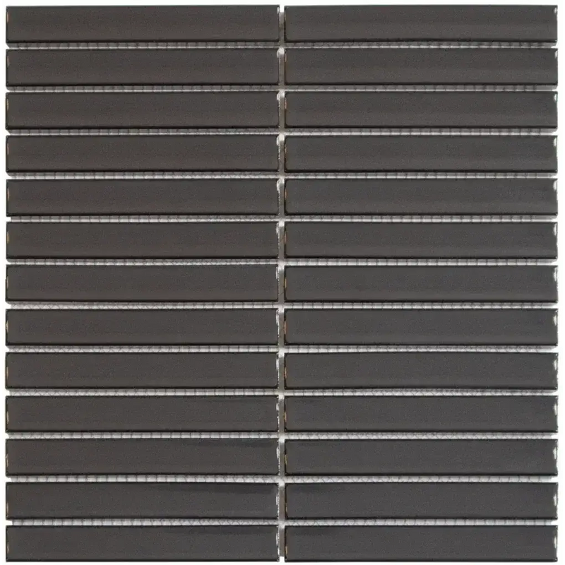 Een stuk carbon gray glossy tegels met een glanzende afwerking voor je muur of vloer