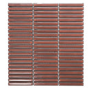 Koperkleurige rechthoekige mozaïektegel SEF12012 Smoked Cherry met glanzende afwerking